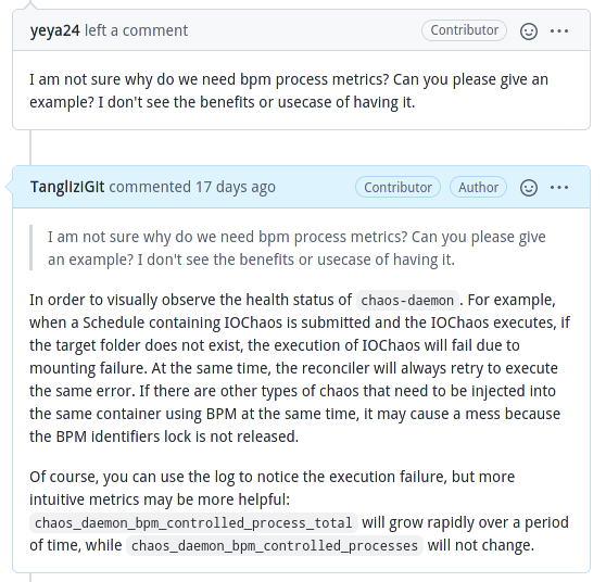 Kommentare zu BPM-Metriken