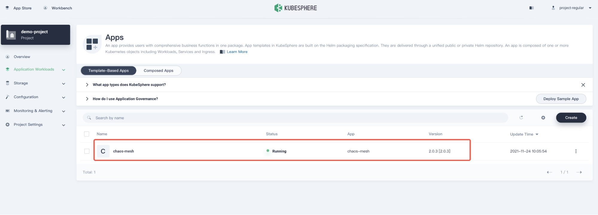 Chaos Mesh 已部署